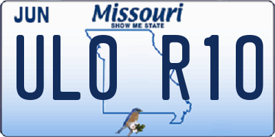MO license plate UL0R1O