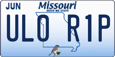MO license plate UL0R1P