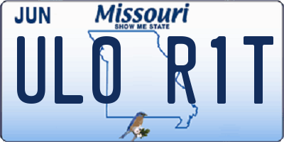 MO license plate UL0R1T