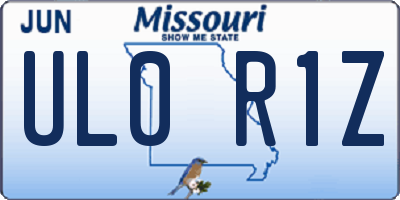 MO license plate UL0R1Z