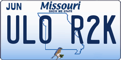 MO license plate UL0R2K
