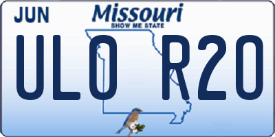 MO license plate UL0R2O