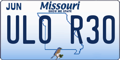 MO license plate UL0R3O