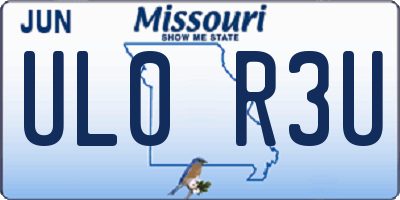 MO license plate UL0R3U