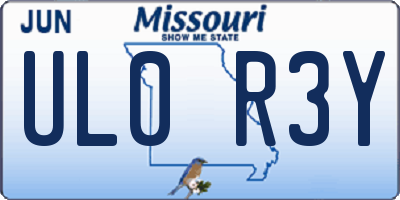 MO license plate UL0R3Y