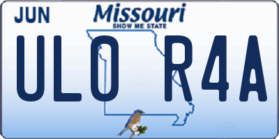 MO license plate UL0R4A