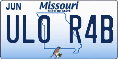 MO license plate UL0R4B