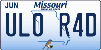 MO license plate UL0R4D