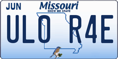 MO license plate UL0R4E