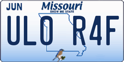 MO license plate UL0R4F