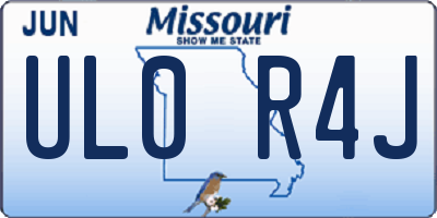 MO license plate UL0R4J