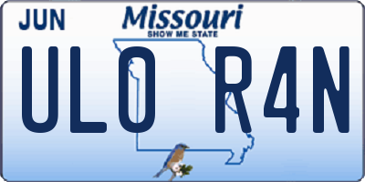 MO license plate UL0R4N