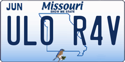 MO license plate UL0R4V