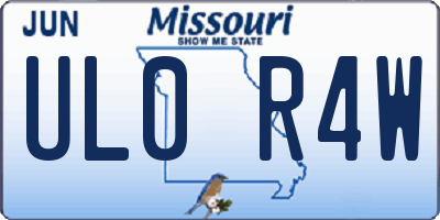 MO license plate UL0R4W