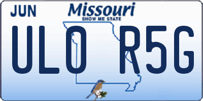 MO license plate UL0R5G