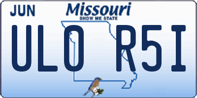 MO license plate UL0R5I