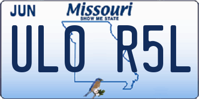 MO license plate UL0R5L