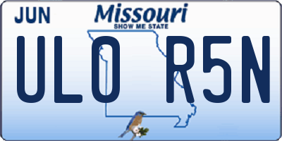 MO license plate UL0R5N