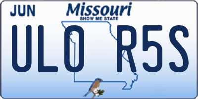 MO license plate UL0R5S