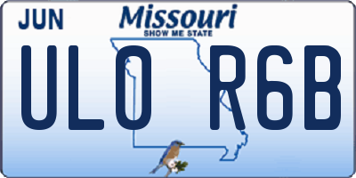 MO license plate UL0R6B