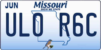 MO license plate UL0R6C