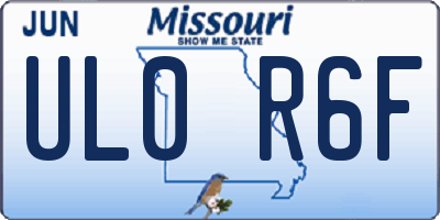 MO license plate UL0R6F