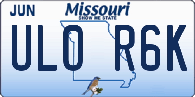 MO license plate UL0R6K