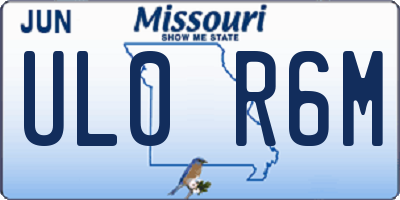 MO license plate UL0R6M
