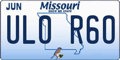 MO license plate UL0R6O