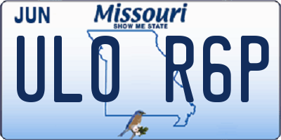 MO license plate UL0R6P