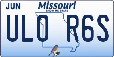 MO license plate UL0R6S