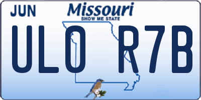 MO license plate UL0R7B