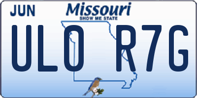 MO license plate UL0R7G