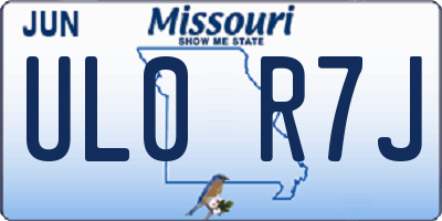 MO license plate UL0R7J