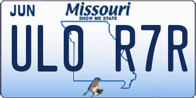 MO license plate UL0R7R
