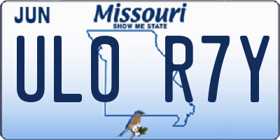 MO license plate UL0R7Y