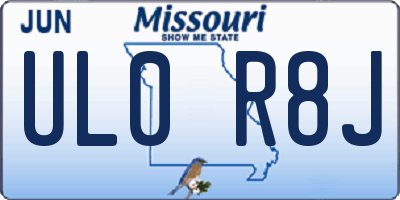 MO license plate UL0R8J