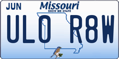 MO license plate UL0R8W