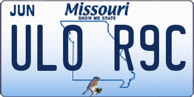 MO license plate UL0R9C