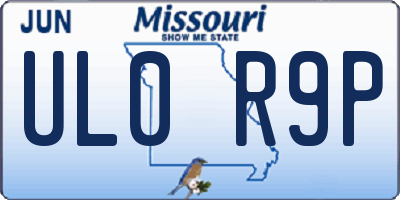 MO license plate UL0R9P