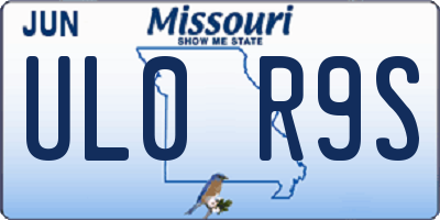 MO license plate UL0R9S