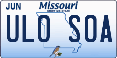 MO license plate UL0S0A