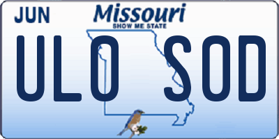 MO license plate UL0S0D