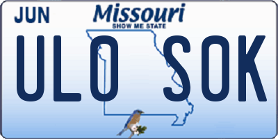 MO license plate UL0S0K