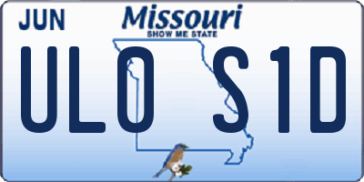 MO license plate UL0S1D