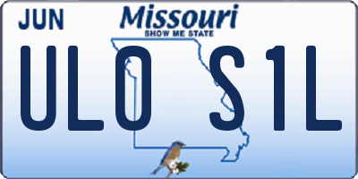 MO license plate UL0S1L