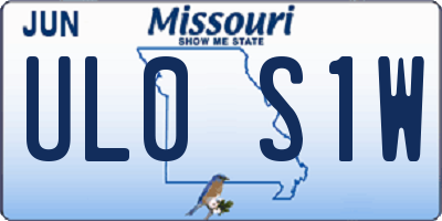 MO license plate UL0S1W