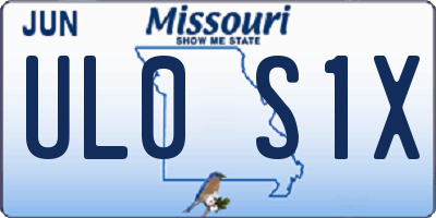 MO license plate UL0S1X
