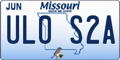 MO license plate UL0S2A