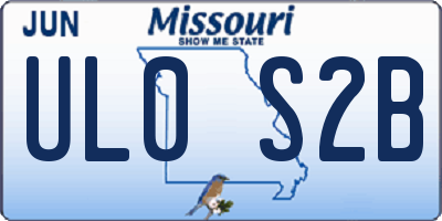 MO license plate UL0S2B